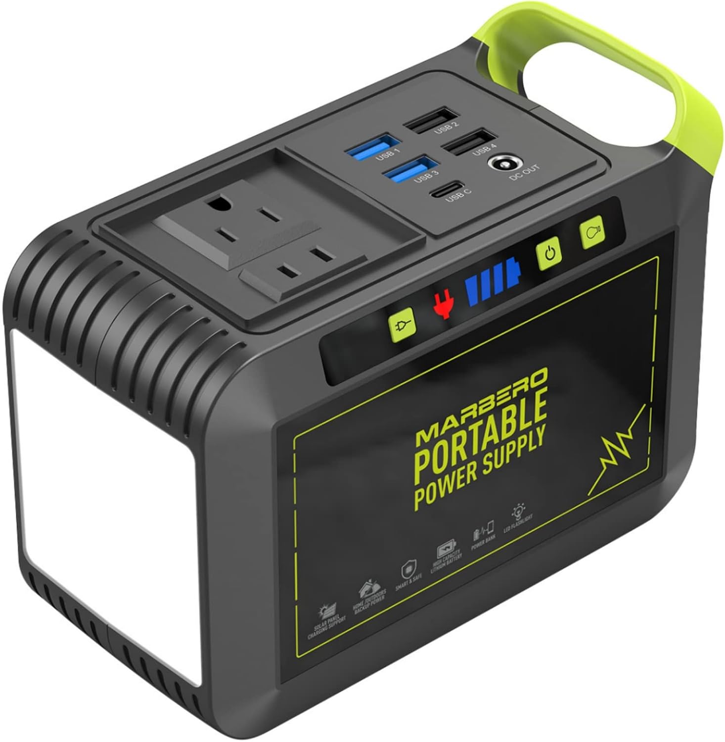 MARBERO Portable Power Station 88Wh, 120W Surge, Solar Generator 24,000mAh