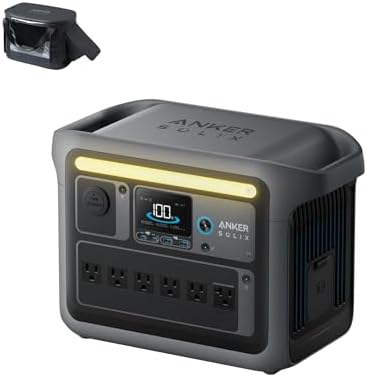 Anker SOLIX C1000 Portable Power Station with Car Charging Cable, 1,056Wh