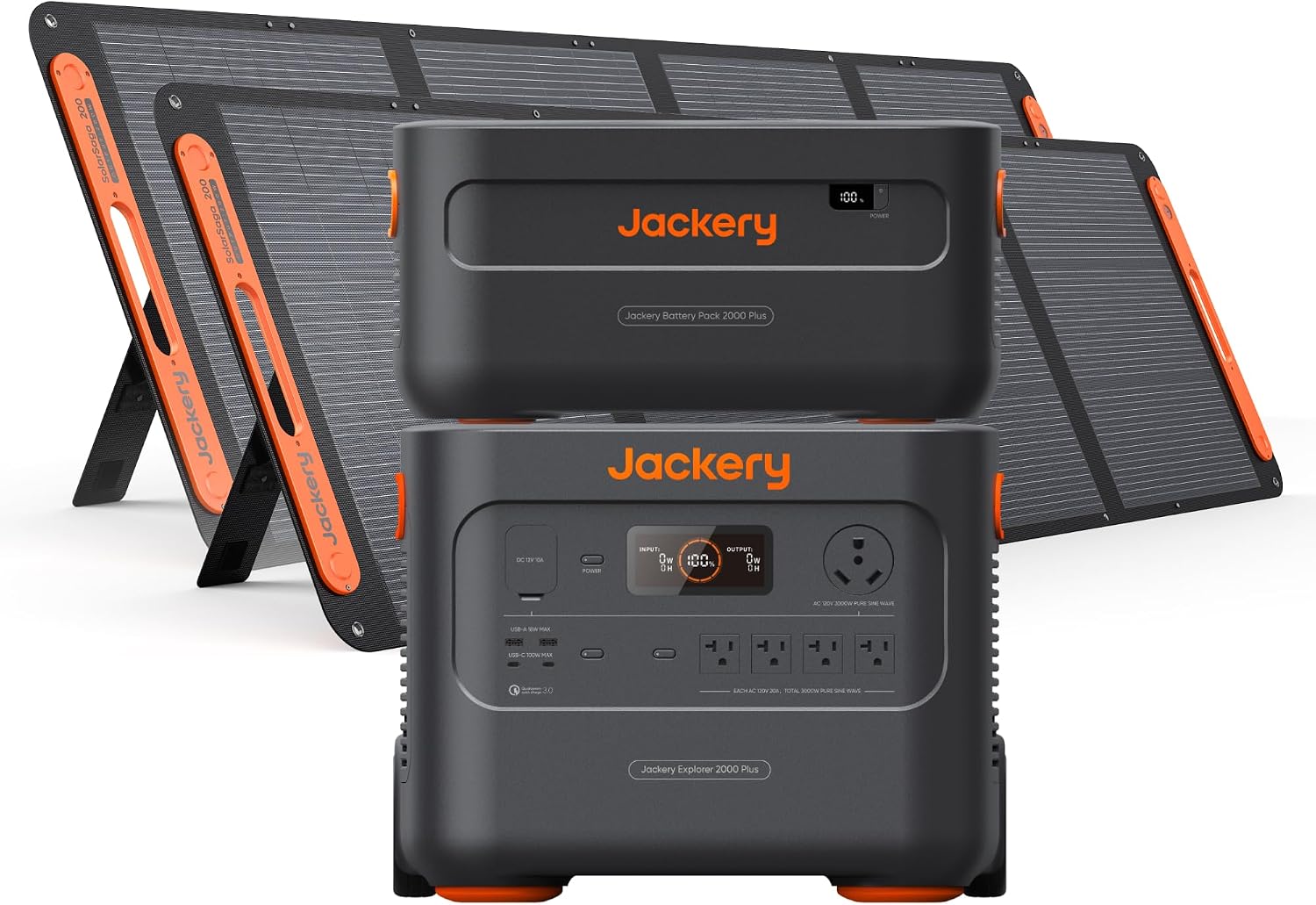 Jackery Explorer 2000 Plus and Extra Battery & 2x200W, 4085Wh, 3000W Output