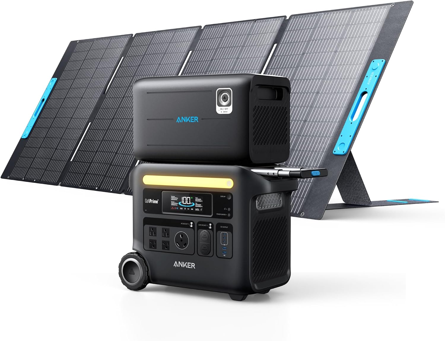 Anker SOLIX F2600 Portable Power Station, PowerHouse 767 and 760 Expansion Battery, with 1×400W Solar Panels, 5120Wh LiFePO4 Battery with 4 AC Outlets Up to 2400W for Home, Outdoor Camping, RV