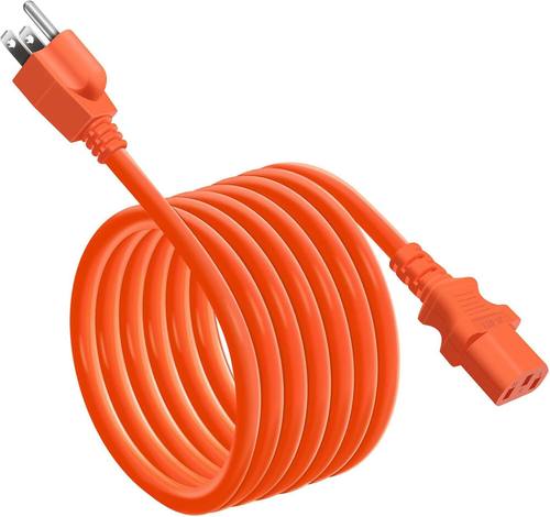 YEZriler 2M/6.6FT Heavy-Duty Charging Cable for Jackery Power Station Explorer 3000/2000/1500/1000, Ecoflow Delta/River/Series, Bluetti EB3A, Anker 757/767, 125Volt 15Amps AC Power Cord - Orange