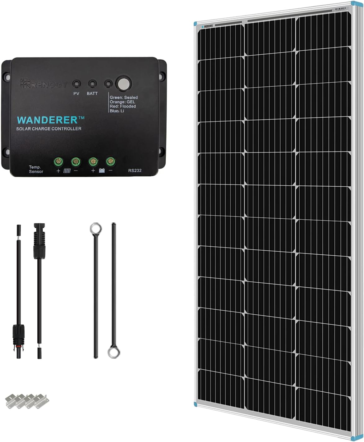 Renogy 100W 12V Solar Panel Starter Kit with 30A PWM Controller