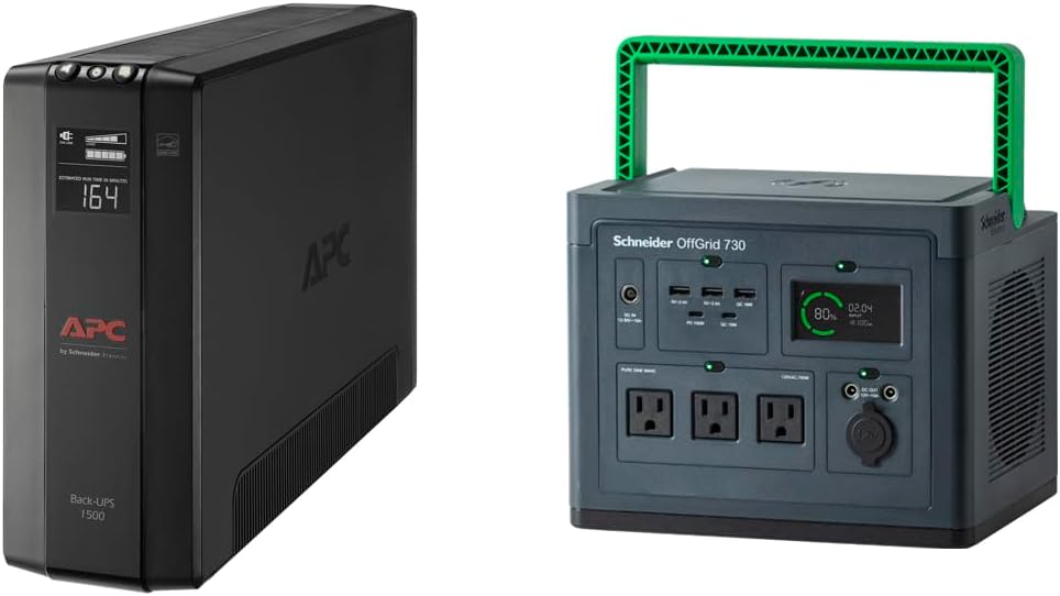 APC UPS and Solar Generator Power Bundle, BX1500M and PPS730