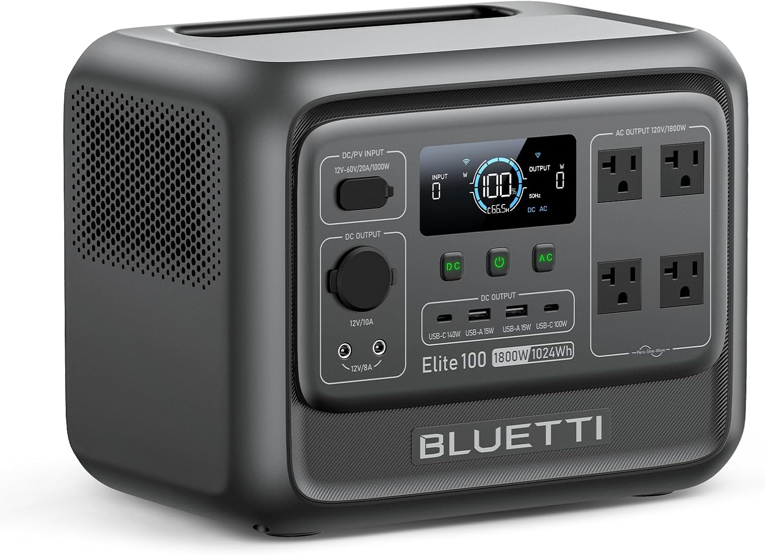 BLUETTI Elite 100 V2 Portable Power Station for Camping 1024Wh 1800W | 3600W Surge, 35% Smaller, 70 Min Fast Charging, 10ms UPS, LiFePO4 Battery Solar Generator for Home Backup, Emergency